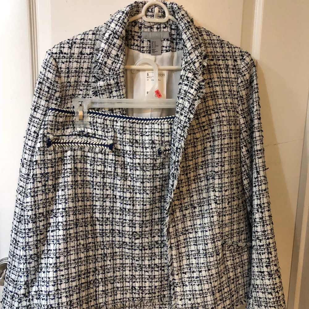 H&M Chic Plaid Suit Size 12